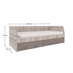 Kép 2/7 - Ágy 2S, 90x200, nairobi gesztenye/onix, JESI NEW