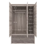 Kép 4/8 - Szekrény tükörrel 3D4S, nairobi gesztenye/onix, JESI NEW