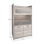 Kép 3/9 - Alacsony vitrin 2D1W1S, nairobi gesztenye/onix, JESI NEW