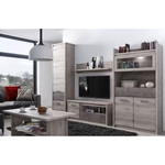 Kép 8/9 - Alacsony vitrin 2D1W1S, nairobi gesztenye/onix, JESI NEW