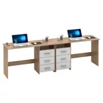 Kép 17/19 - Számítógépasztal, sonoma tölgyfa/fehér, LARISTOTE NEW