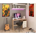 Kép 18/19 - Számítógépasztal, sonoma tölgyfa/fehér, LARISTOTE NEW