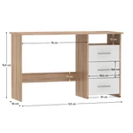 Kép 19/19 - Számítógépasztal, sonoma tölgyfa/fehér, LARISTOTE NEW