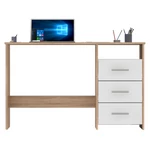 Kép 9/19 - Számítógépasztal, sonoma tölgyfa/fehér, LARISTOTE NEW