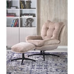 Kép 1/12 - PESTO fotel puffal, hinta funkcióval, szín: bézs