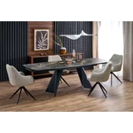 Kép 1/5 - ARMANI bővíthető étkezőasztal, téglalap alakú, szín: fekete márvány/fekete