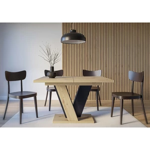 Artisan étkezőasztal, artisan tölgy-fekete (120-160*90)