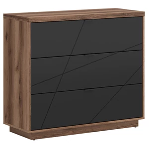 Forn 3 fiókos komód (KOM3S) (delano tölgy korpusz/választható front)