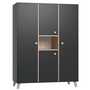 Colette antracit 3 osztású szekrény
