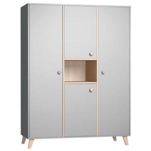 Colette szürke 3 osztású szekrény