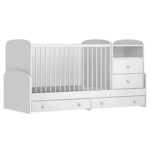 Mia fehér kombi babaágy (minta nélkül)
