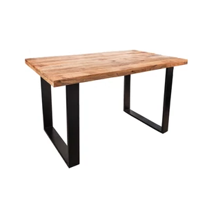 IRON CRAFT 140 cm-es tömör mangófa étkezőasztal, U fém lábakkal
