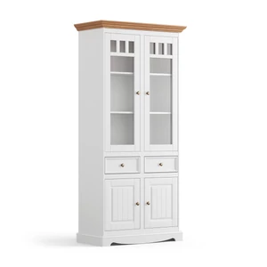 Brigitte vitrin, széles 15 fehér-tölgy