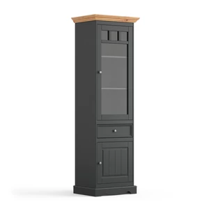 Brigitte vitrin, keskeny 14 grafit-fenyő