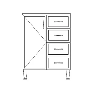 Classic kis szekrény fiókos 60