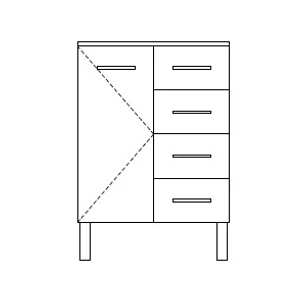 Trend kis szekrény fiókos 60