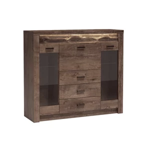 Infinity komód vitrinnel 08 - sötét kőris