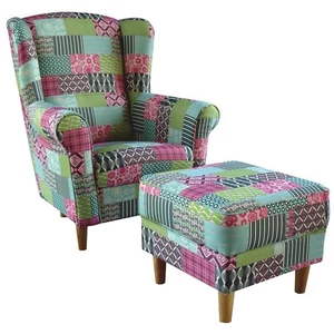 Astrid fotel puffal (Patchwork M1)