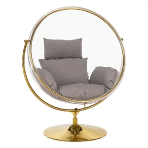 Bubble typ 2 függő fotel állvánnyal (átlátszó/arany/szürke)