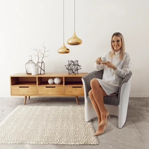 Cuba fotel (szürke szövet, fehér textilbőr)