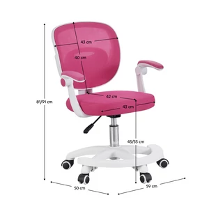 Forgószék, málnaszín/fehér, TRIXI TYP 2