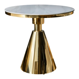 Étkezőasztal, arany/fehér márvány, GREIS TYP 1