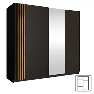 Szekrény, 2D-200, fekete/artisan tölgy, BAJADERO TYP 2