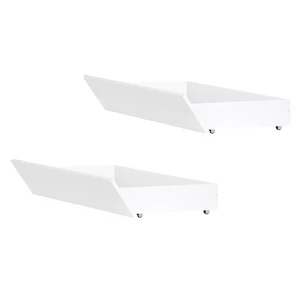 Fiókos konténer az ágy alá, 2 db-os szett, fehér, FLORENS