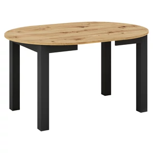 Kihúzható étkezőasztal, artisan tölgy/fekete, 103-142x76 cm, HARRY