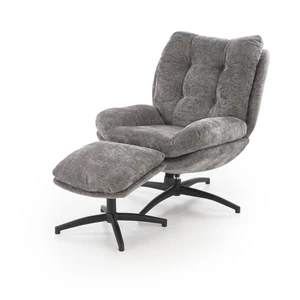 PESTO fotel puffal, hinta funkcióval, szín: szürke