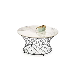 ALESSIA dohányzóasztal, szín: bézs márvány/fekete