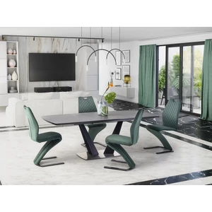 FANGOR bővíthető étkezőasztal, szín: szürke/fekete (160-220*90)