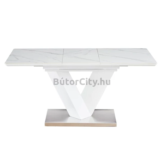 Bolzano bővíthető étkezőasztal, fehér márványmintás (120–160 cm)