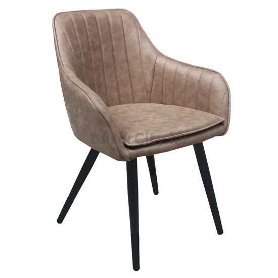 Étkezőszék karfával, antikolt sötétbézs