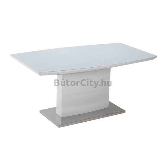Viktória üveglapos étkezőasztal, fehér (160-200*90)