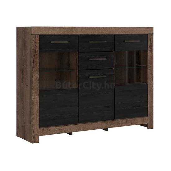 Balin vitrines komód nagy (fekete tölgy) (KOM1D2W2S)