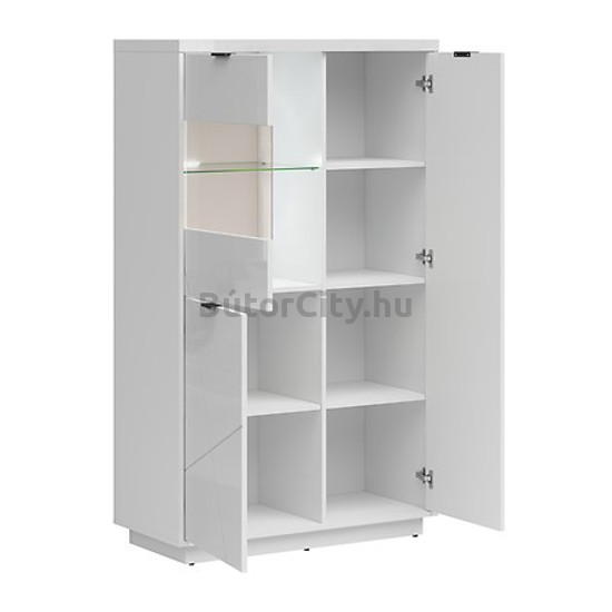 Forn vitrines komód (REG2D1W) (fehér korpusz/magasfényű fehér front) Forn vitrines komód (REG2D1W) (fehér korpusz/magasfényű fehér front)