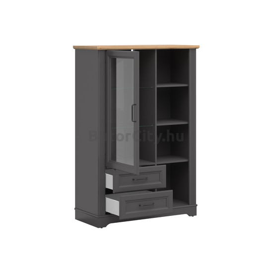 Tolmin 100 cm széles vitrin 2 fiókkal (REG1W2S)