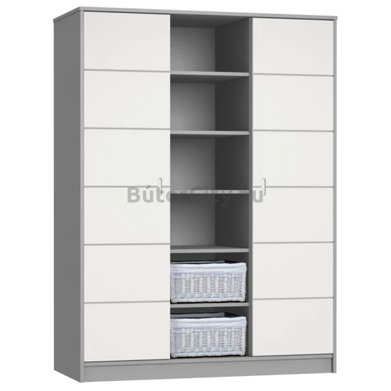 Alda selyemszürke 3 osztású szekrény