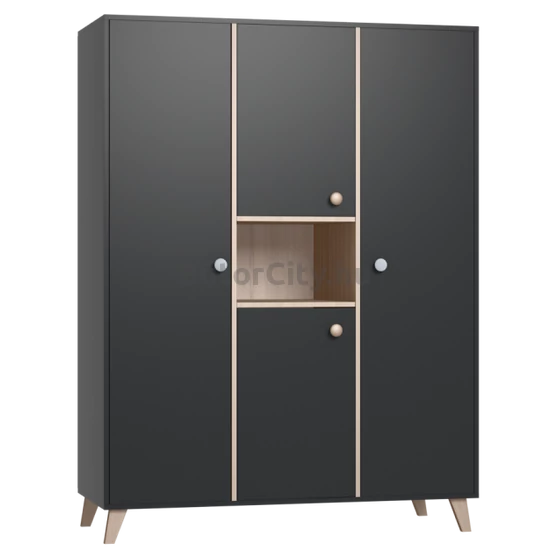 Colette antracit 3 osztású szekrény
