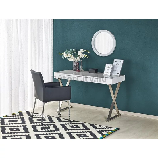 B31 íróasztal, szín: fehér/króm