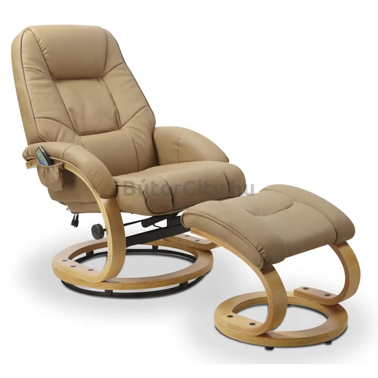 Matador relax fotel lábtartóval, masszázs- és melegítőfunkcióval (bézs)
