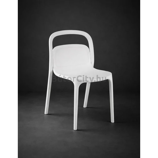 K490 rakásolható kültéri szék, szín: fehér