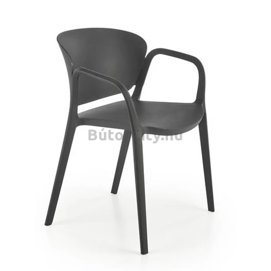 K491 rakásolható kültéri szék, szín: fekete