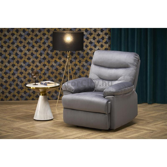 DRAGER dönthető relaxfotel, szín: szürke velvet