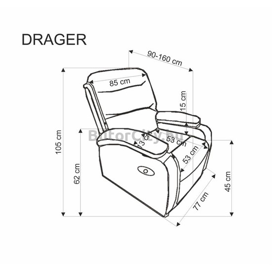 DRAGER dönthető relaxfotel, szín: bézs velvet