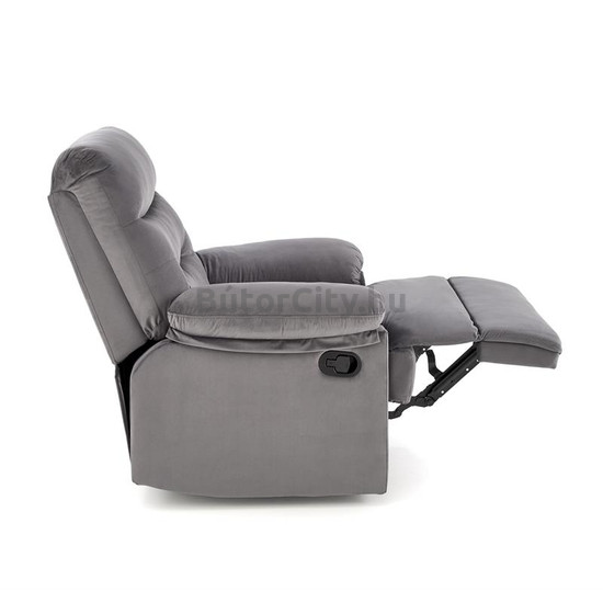 DRAGER dönthető relaxfotel, szín: szürke velvet