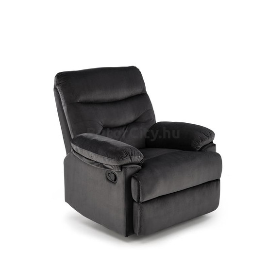 DRAGER dönthető relaxfotel, szín: fekete velvet