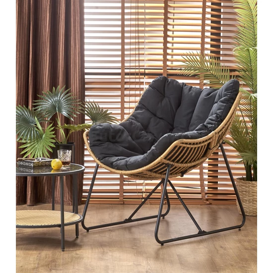 Whisper fotel (rattan-fekete)