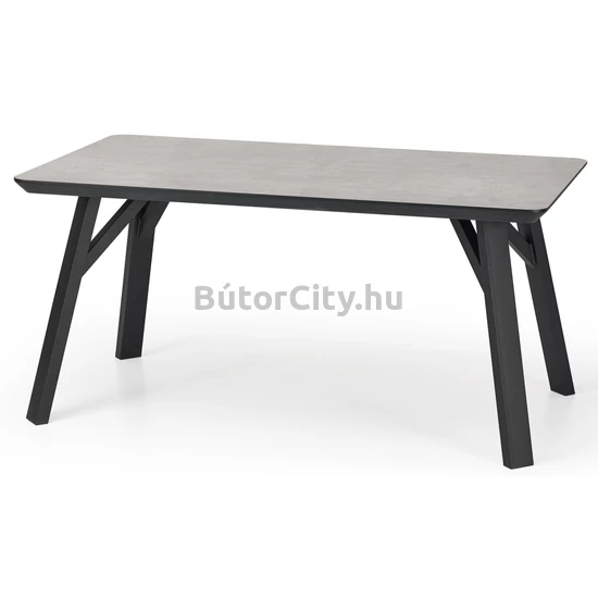 Halifax étkezőasztal, beton mintázat, fekete lábakkal (160 cm)